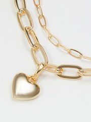 Jon Richard Gold Tone Polished Layered Heart Necklace - Image 4 of 4