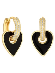 Jon Richard Gold Tone Cubic Zirconia And Enamel Heart Earrings - Image 2 of 3