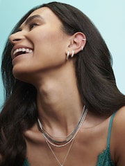 Simply Silver Silver Tone Cubic Zirconia Mini Hoops Earrings - Image 2 of 3