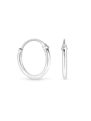 Simply Silver Sterling Silver Tone 925 Polished Mini Sleeper Hoop Earrings - Image 1 of 2