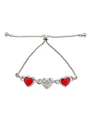 Jon Richard Red Heart Silver Plated Bracelet - Image 1 of 2