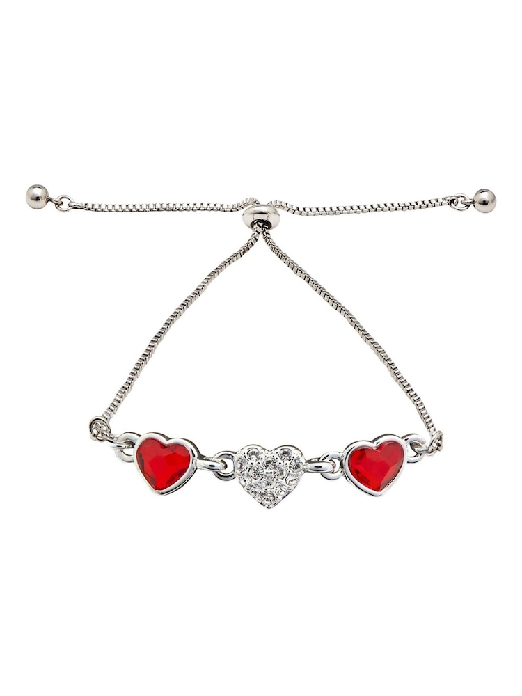 Jon Richard Red Heart Silver Plated Bracelet - Image 1 of 2