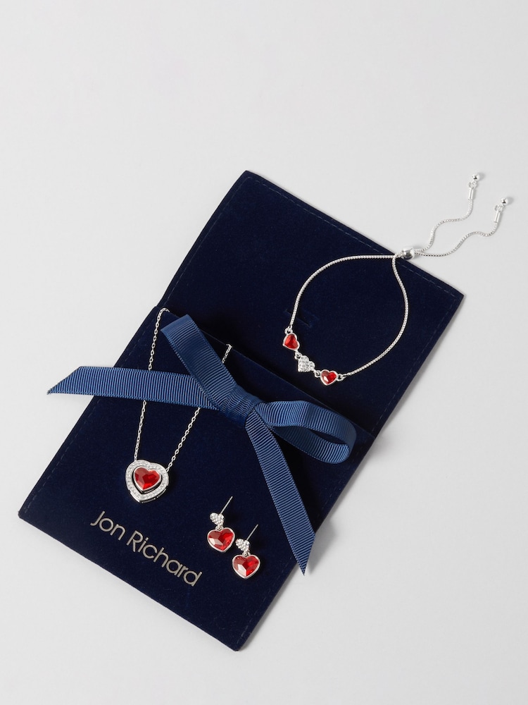 Jon Richard Red Heart Silver Plated Bracelet - Image 2 of 2