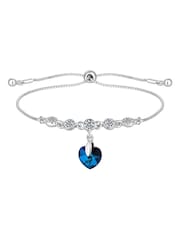 Jon Richard Blue Silver Plated Bermuda Heart Toggle Bracelet - Image 1 of 3