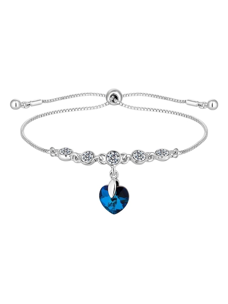 Jon Richard Blue Silver Plated Bermuda Heart Toggle Bracelet - Image 1 of 3