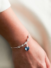Jon Richard Blue Silver Plated Bermuda Heart Toggle Bracelet - Image 3 of 3