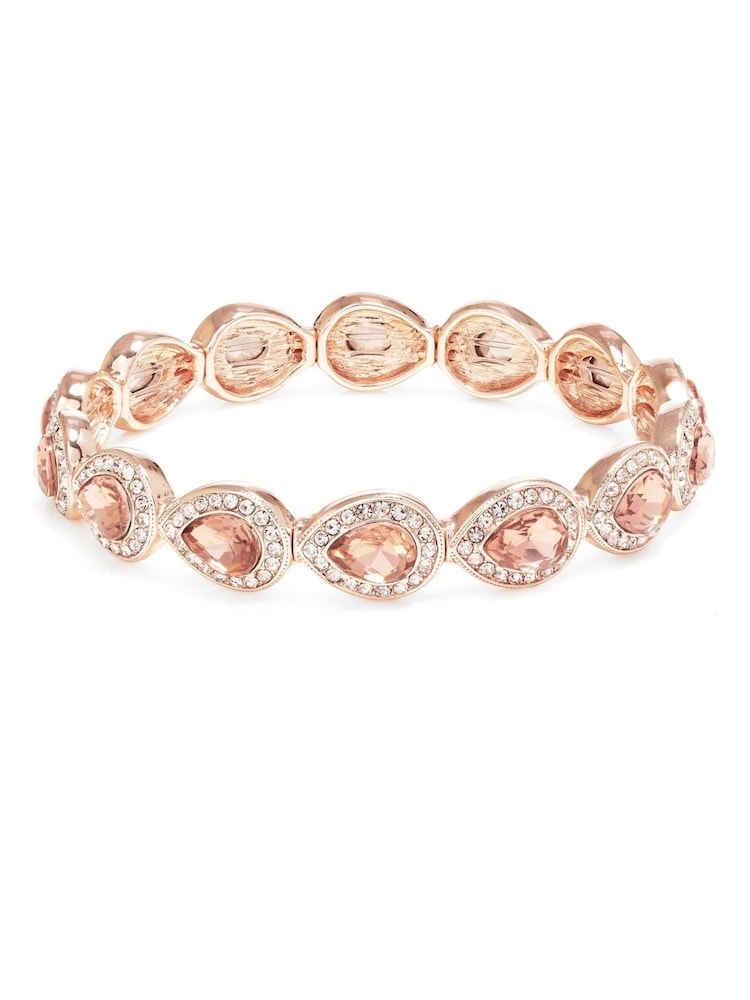 Jon Richard Pink Plated Stretch Bracelet - Image 1 of 3