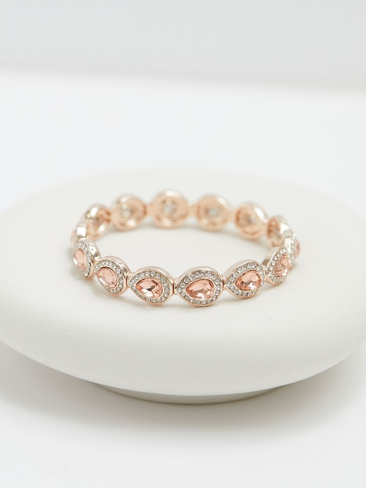 Jon Richard Pink Plated Stretch Bracelet - Image 3 of 3
