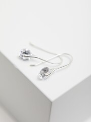 Simply Silver Sterling Silver 925 Cubic Zirconia Tension Drop Earrings - Image 2 of 4