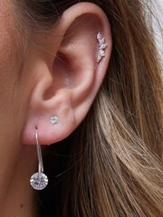 Simply Silver Sterling Silver 925 Cubic Zirconia Tension Drop Earrings - Image 4 of 4