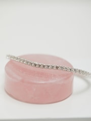 Simply Silver Sterling Silver Tone 925 Cubic Zirconia Tennis Bracelet - Image 2 of 3