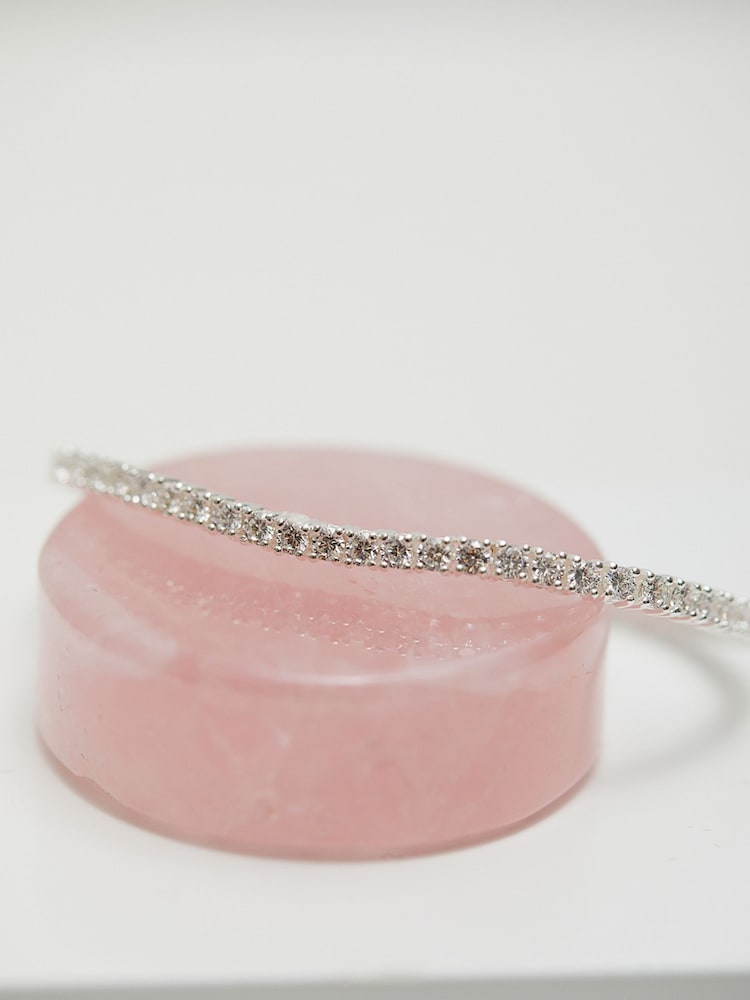 Simply Silver Sterling Silver Tone 925 Cubic Zirconia Tennis Bracelet - Image 2 of 3