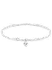 Simply Silver Sterling Silver Tone 925 Cubic Zirconia Heart Stretch Bracelet - Image 1 of 2