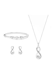 Jon Richard Silver Tone Crystal Infinity Jewellery Set in a Gift Box - Image 2 of 2