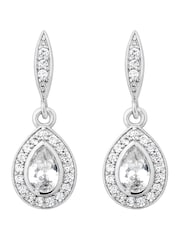 Jon Richard Silver Tone Cubic Zirconia Pear Drop Earrings - Image 1 of 2