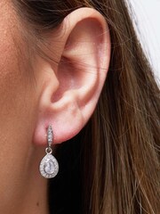 Jon Richard Silver Tone Cubic Zirconia Pear Drop Earrings - Image 2 of 2