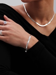 Simply Silver Sterling Silver Tone 925 Flat Snake Bracelet - Image 2 of 4