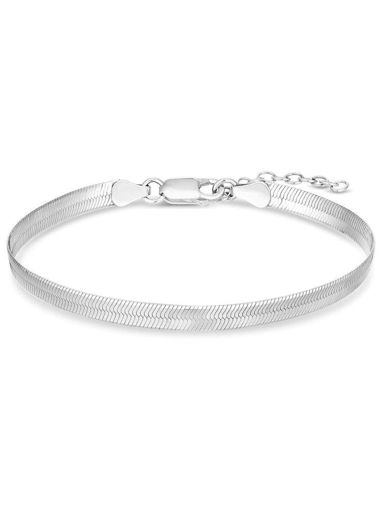 Simply Silver Sterling Silver Tone 925 Flat Snake Bracelet - Image 4 of 4