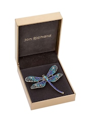 Jon Richard Blue Crystal Blue Pave Dragonfly Brooch - Gift Boxed - Image 1 of 2