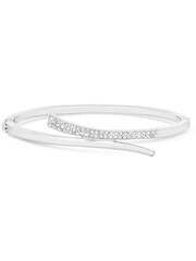 Jon Richard Silver Tone Polished And Pave Bangle Bracelet - Image 1 of 3