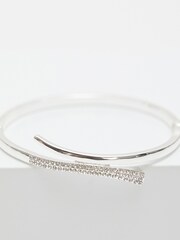 Jon Richard Silver Tone Polished And Pave Bangle Bracelet - Image 2 of 3