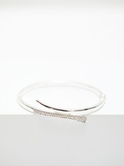 Jon Richard Silver Tone Polished And Pave Bangle Bracelet - Image 3 of 3
