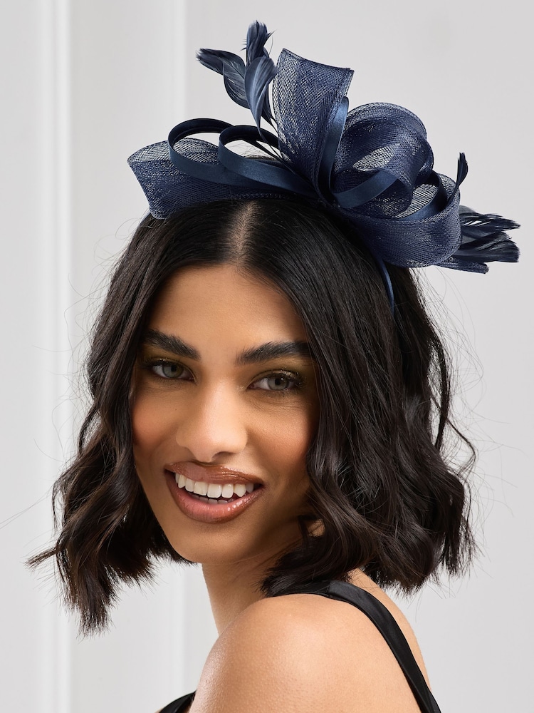 Jon Richard Blue Medium Fascinator Headband - Image 2 of 3