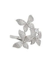 Jon Richard Rhodium Plated Cubic Zirconia Butterfly Ring - Image 1 of 1