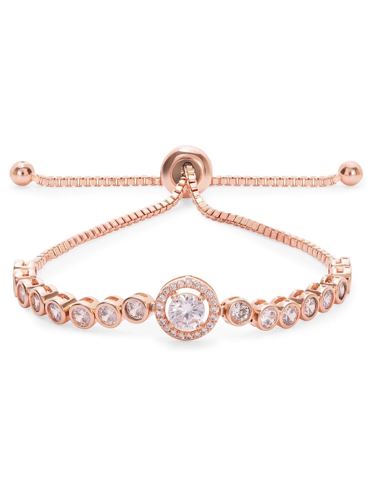 Jon Richard Pink Rose Gold Tone Bracelet - Image 1 of 3