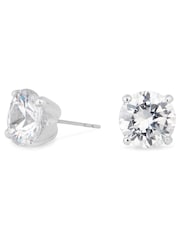 Jon Richard Silver Tone Round Cz Stud Earrings10mm - Image 1 of 2