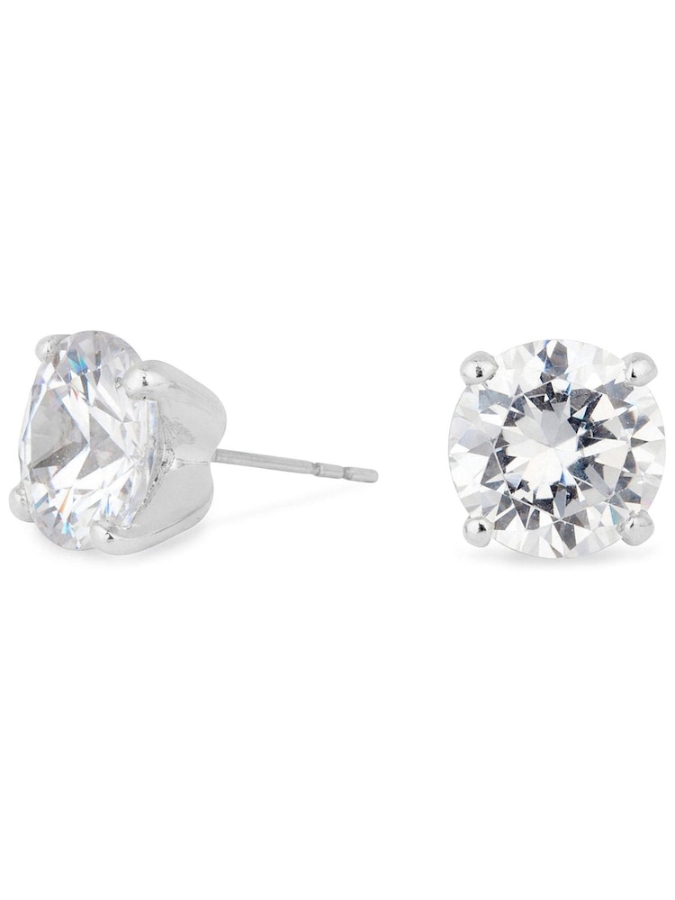Jon Richard Silver Tone Round Cz Stud Earrings10mm - Image 2 of 2