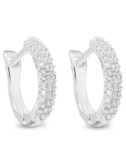 Jon Richard Silver Tone Mini Huggie Hoops - Image 1 of 2