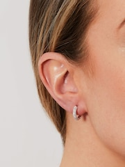 Jon Richard Silver Tone Mini Huggie Hoops - Image 2 of 2
