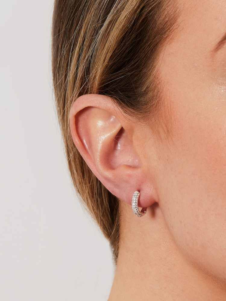 Jon Richard Silver Tone Mini Huggie Hoops - Image 2 of 2