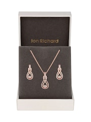 Jon Richard Rose Gold Plated Cubic Zirconia Set - Gift Boxed - Image 1 of 2