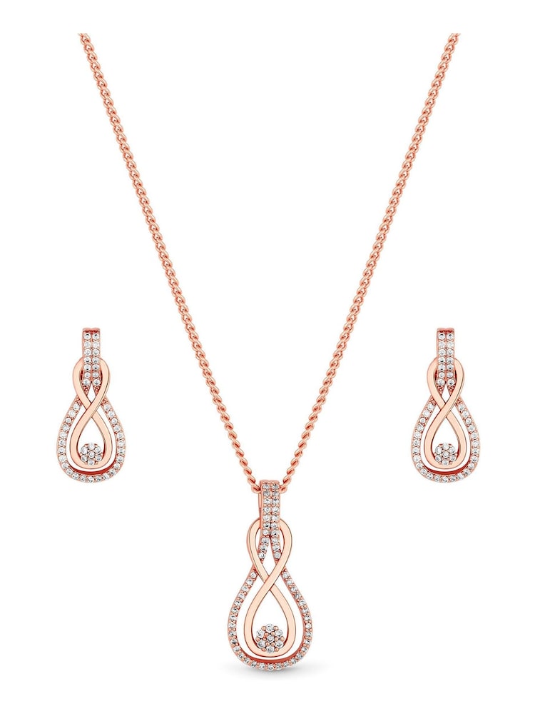 Jon Richard Rose Gold Plated Cubic Zirconia Set - Gift Boxed - Image 2 of 2