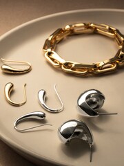 Jon Richard Silver Tone Organic Teardrop Earrings - Image 2 of 2