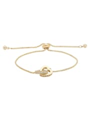 Jon Richard Gold Tone Interlink Heart Toggle Bracelet - Image 1 of 3