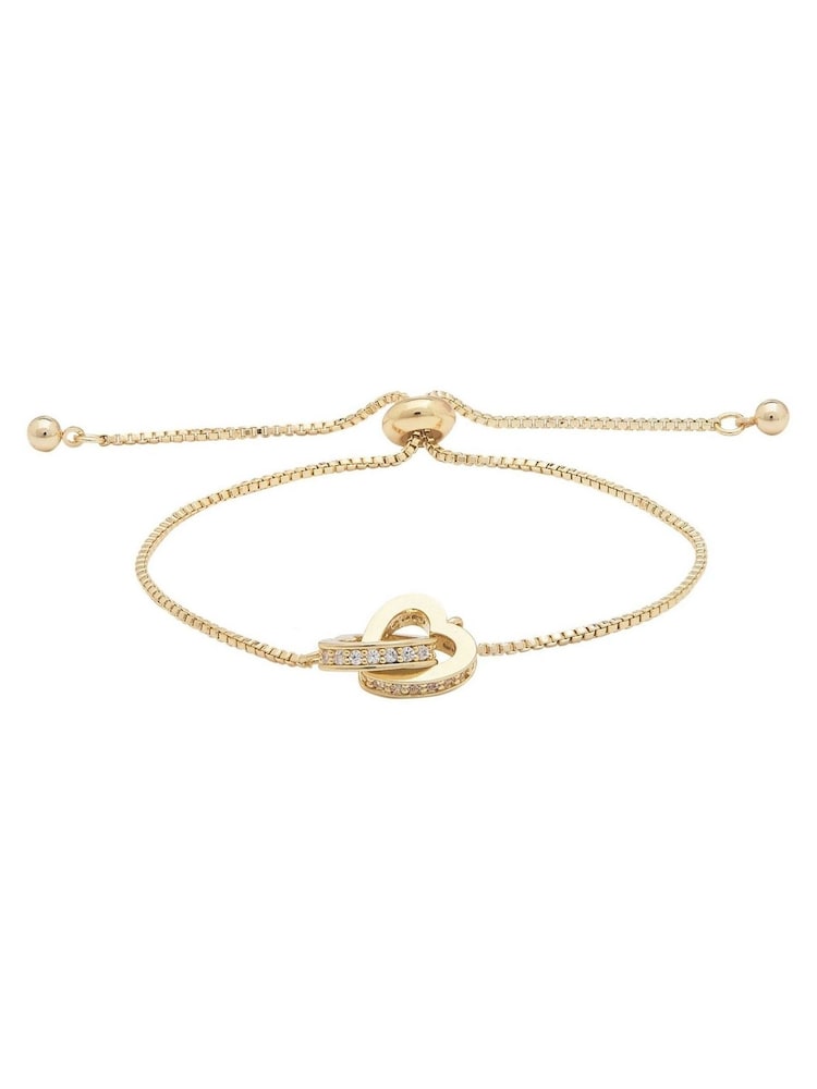 Jon Richard Gold Tone Interlink Heart Toggle Bracelet - Image 1 of 3