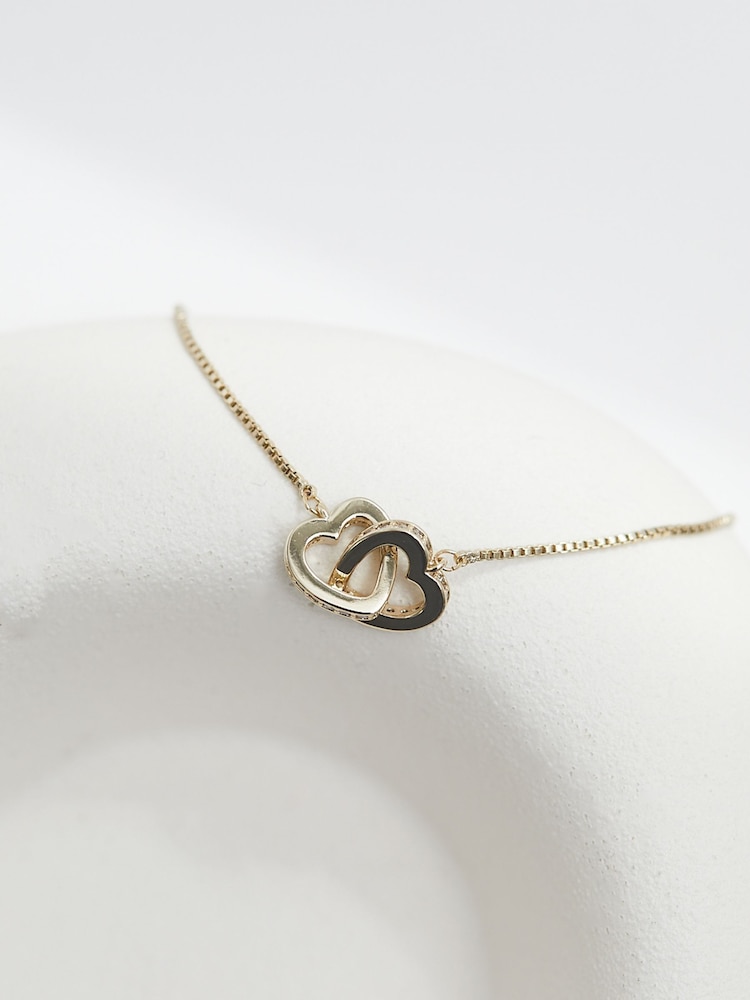 Jon Richard Gold Tone Interlink Heart Toggle Bracelet - Image 3 of 3