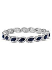 Jon Richard White Silver Tone Crystal Navette Stretch Bracelet - Image 1 of 3