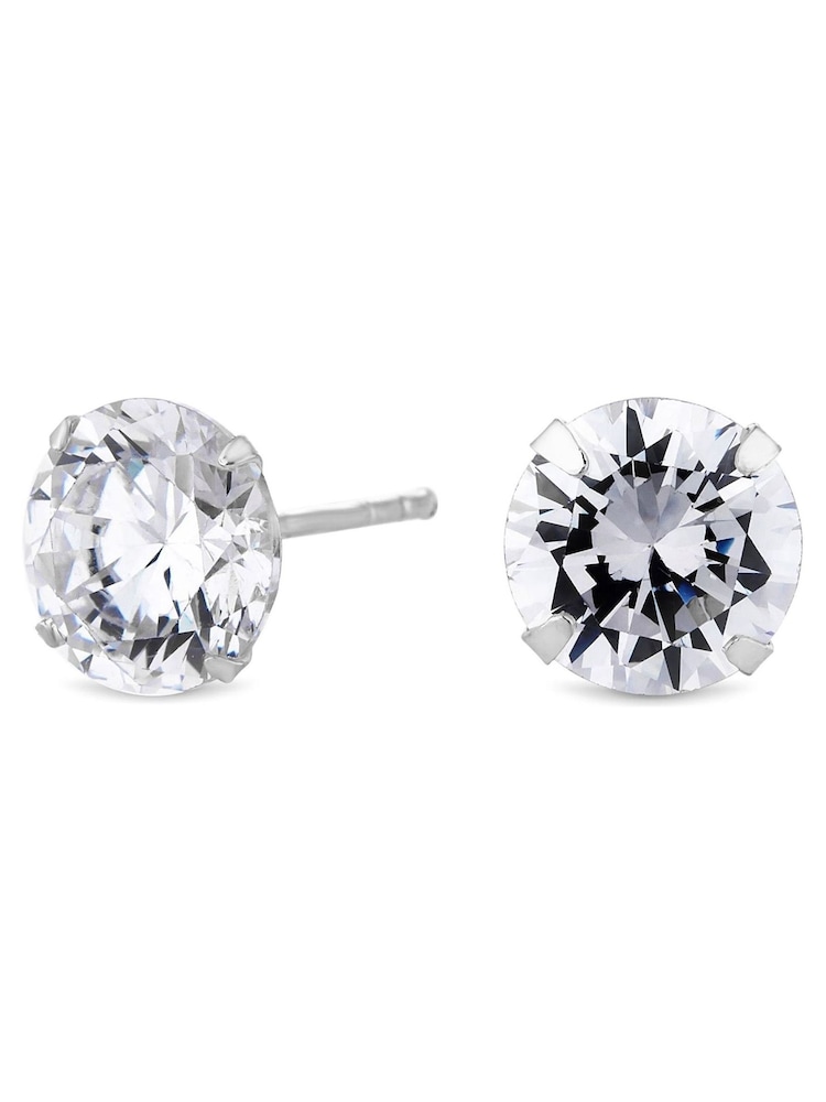 Simply Silver Sterling Silver Tone 925 Cubic Zirconia Stud Earrings - Image 1 of 1