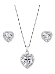 Jon Richard Silver Plated Rhodium Pave Heart Cubic Zirconia Gift Boxed Crystal Set - Image 2 of 3