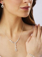 Jon Richard Silver Tone Clear Crystal Floral Trio Gift Boxed Set - Image 3 of 3