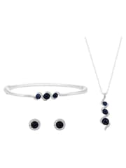 Jon Richard Silver Tone Sapphire And Crystal Twist Drop Trio Gift Boxed Set - Image 3 of 3