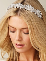 Jon Richard Silver Plated Emery Leaf And Bead Statement Gift Pouch Headband - Image 2 of 3