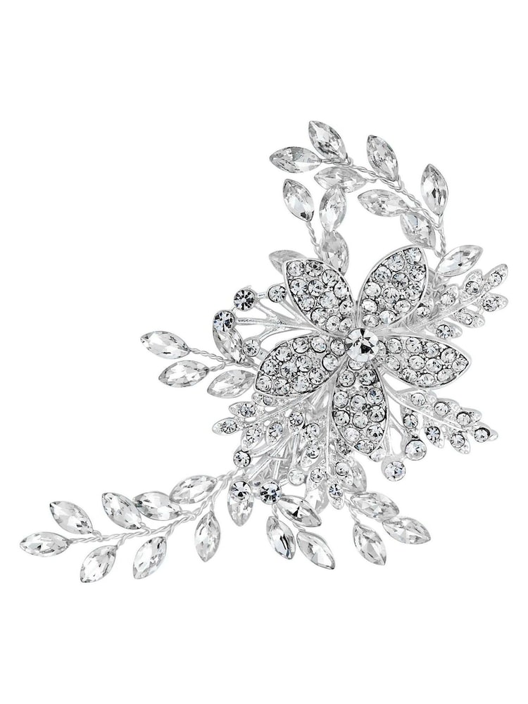 Jon Richard Silver Tone Darcey Pave Leaf Gift Slide - Image 1 of 3
