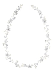 Jon Richard Silver Tone Plated Mia Pearl And Crystal Long Gift Pouch Hair Vine - Image 1 of 1