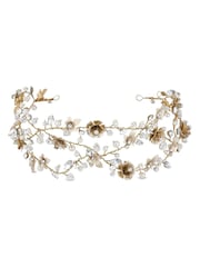 Jon Richard Gold Tone Plated Sienna Gift Pouch Floral Hair Vine - Image 1 of 4