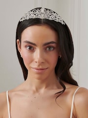 Jon Richard Silver Tone Bridal Diamante Tiara - Image 4 of 6